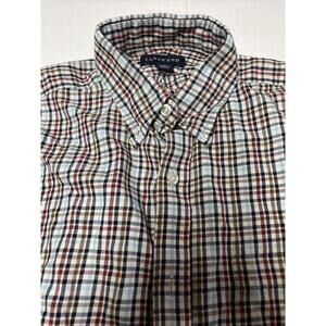 Lands' End Men's Plaid Dress Shirt Size 15 Multicolor‎ Long Sleeve Button-Up